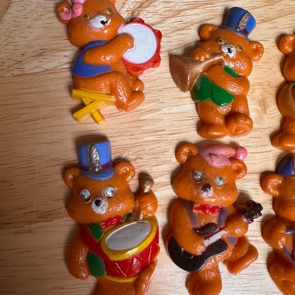 Vintage Refrigerator Magnets Marching Band Bears with Googly Eyes Set of 6 - Picture 4 of 5